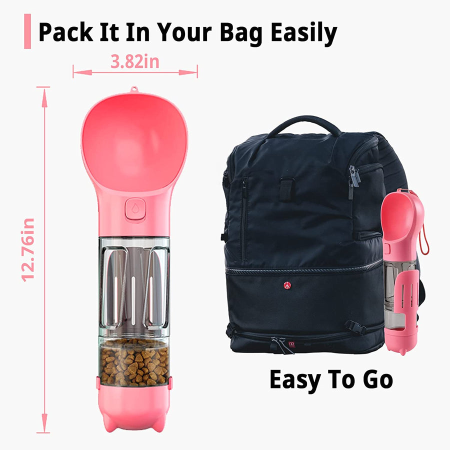 Dog Travel 4 in 1 Portable Water Bottle Feeder