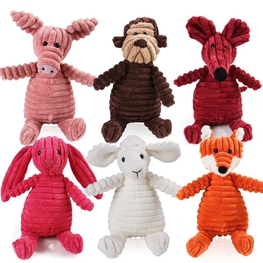 Cute Animals Plush Chew Squeak Toys